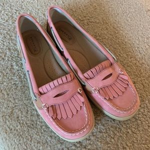 Pink Fringe Sperry Flats